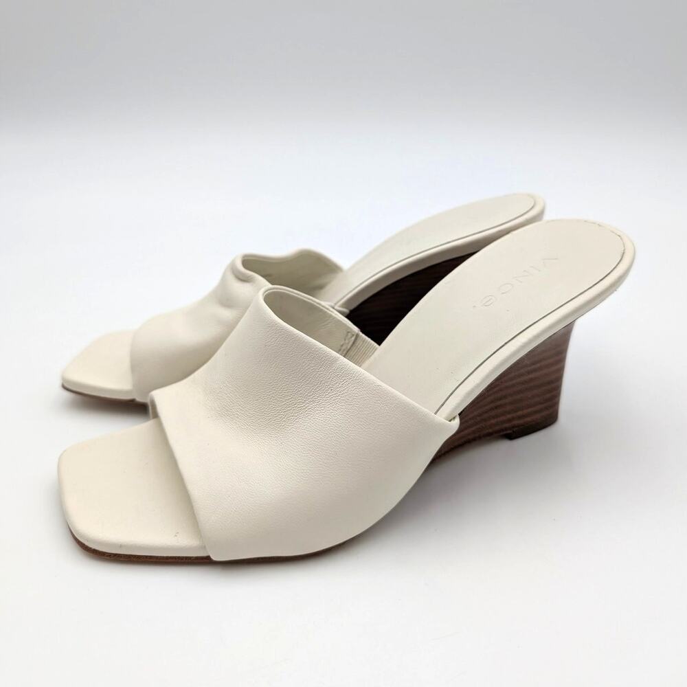 Vince Pia Blonde Espadrille Mules Wedge Sandals Women's Cream Size US5.5M EU35.5